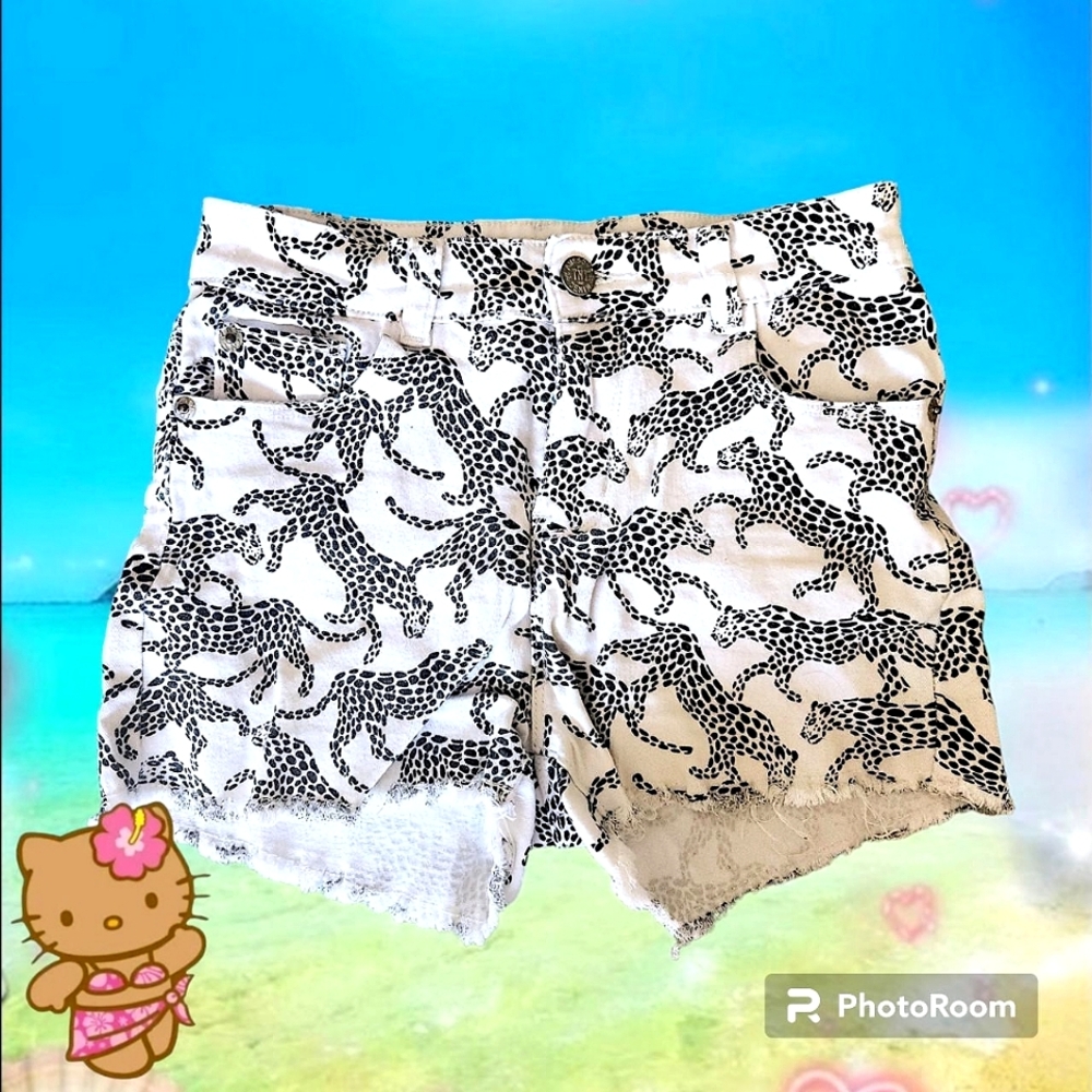 Y2K 2000s Coconut Girl Ravecore Gyaru Trashy Cheetah Leopard Bimbo Shorts
